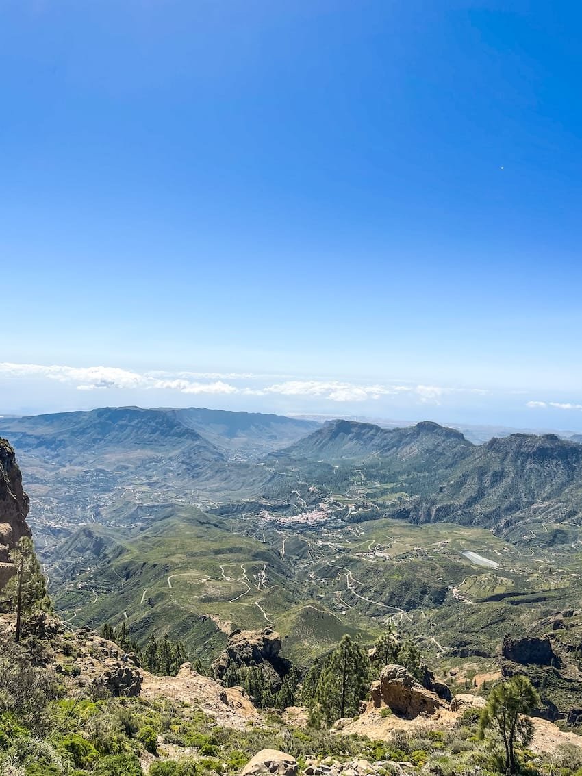 Maspalomas e panorama da Pico de Las Nieves Gran Canaria