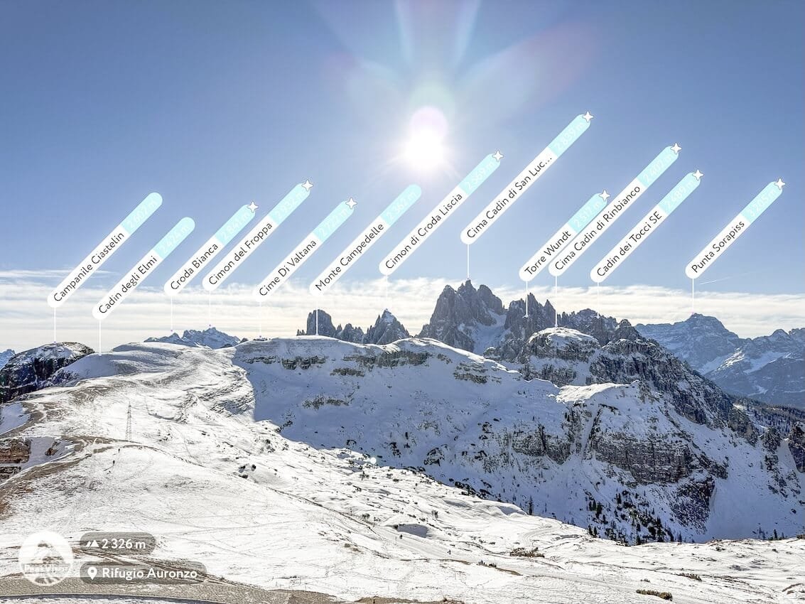Panorama sui Monti dal Rifugio Auronzo 1