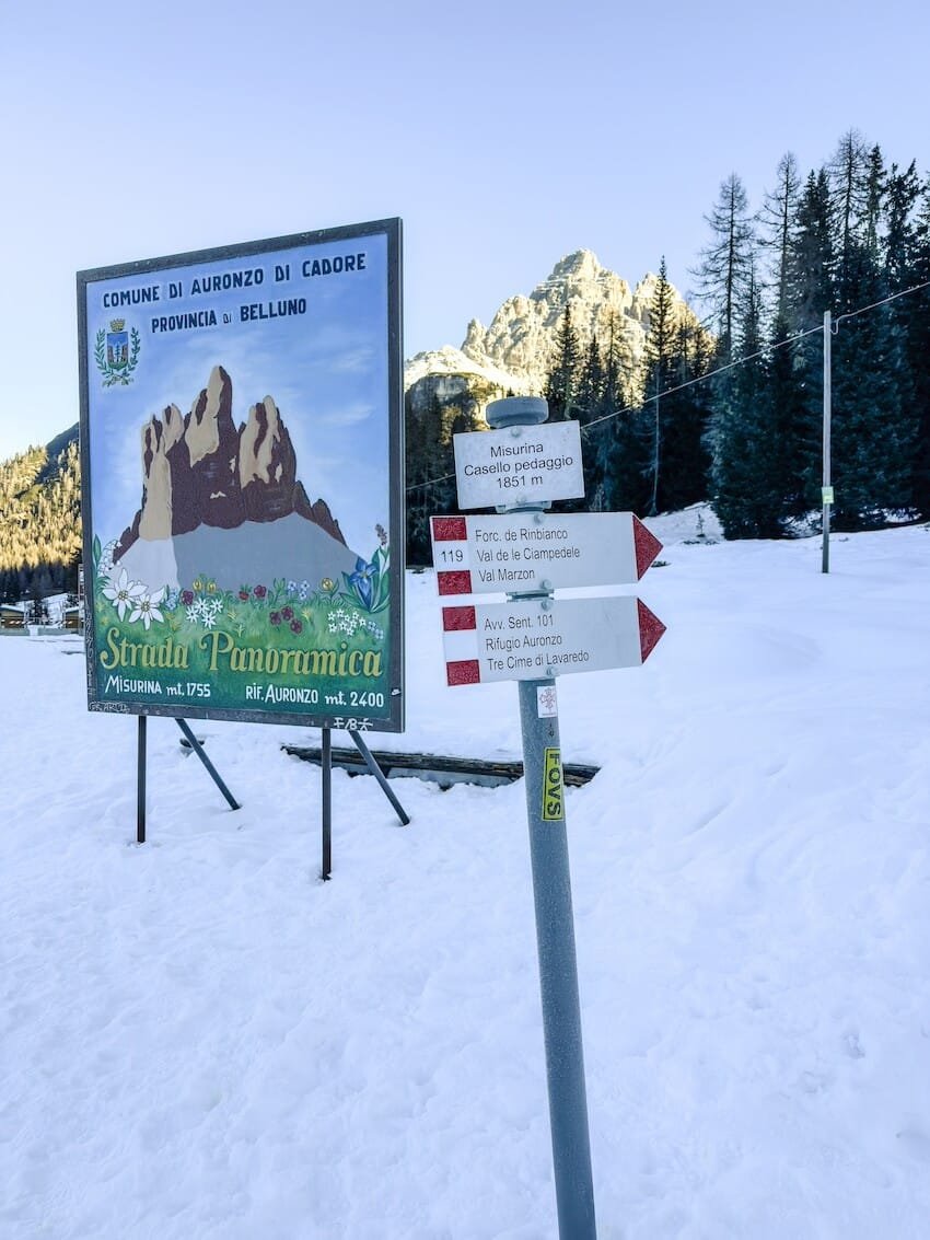 Segnaletica Sentiero 101 Tre Cime di Lavaredo