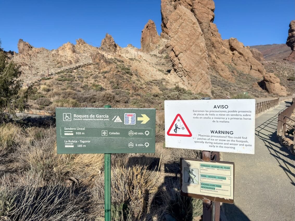 Segnaletica Inizio Sentiero N°3 Roques de García Tenerife