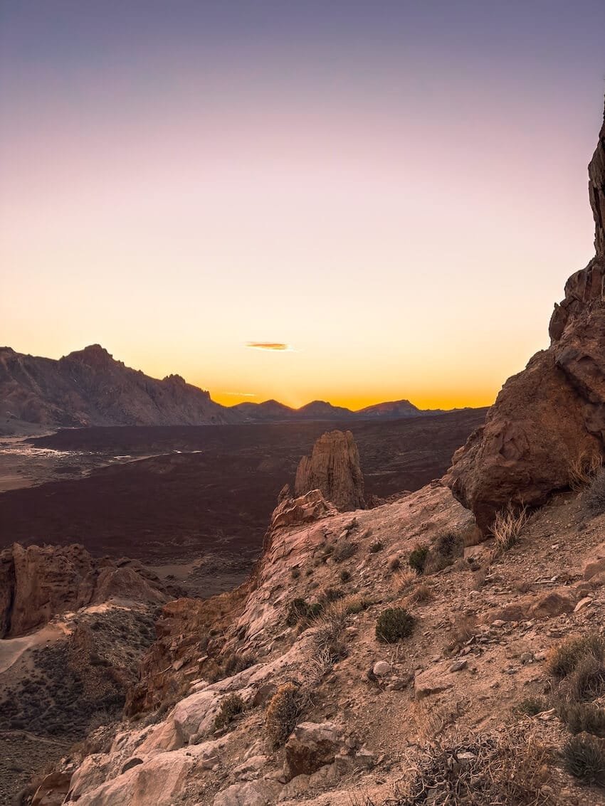 Tramonto Llano de Ucanca Roques de García Itinerario 7 Giorni Tenerife
