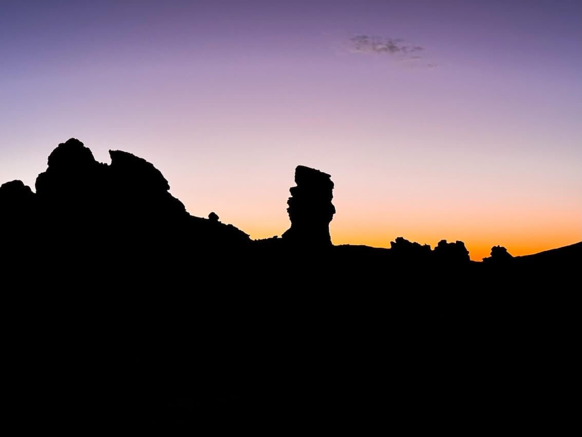 Tramonto Silhouette Roque Cinchado Itinerario 7 Giorni Tenerife